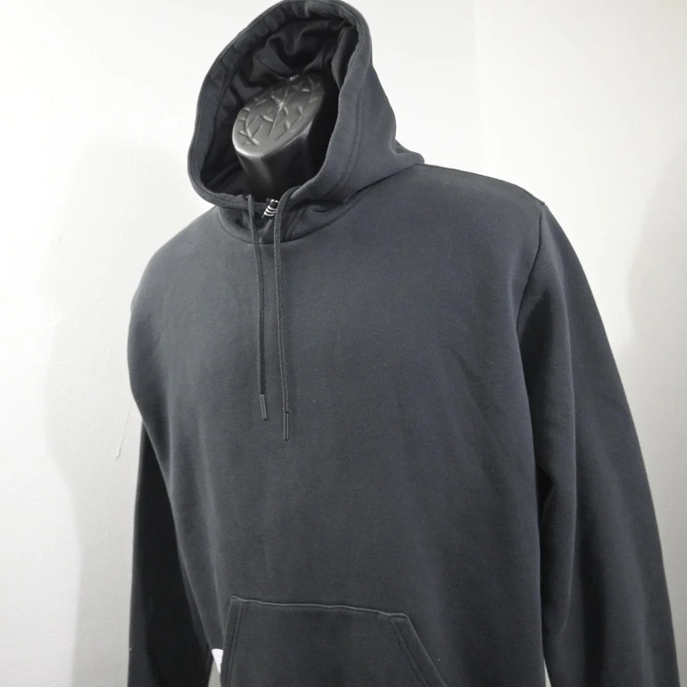 Adidas Big Logo Hoodie Mens Small Oversized Fit Black Pullover Big Graphic